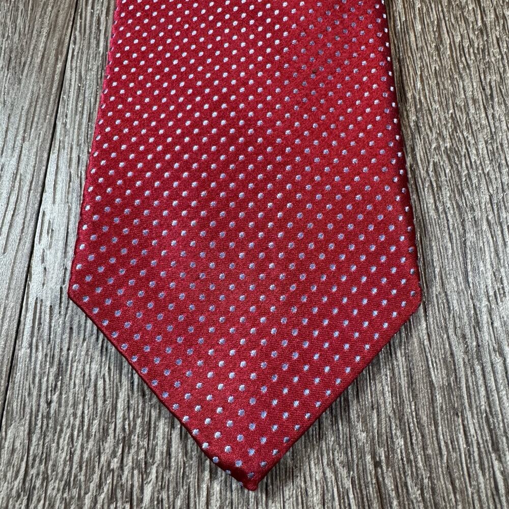 Men's Silk Blue Dot Red Neck Tie Hand Sewn by Robert Talbott for Nordstrom